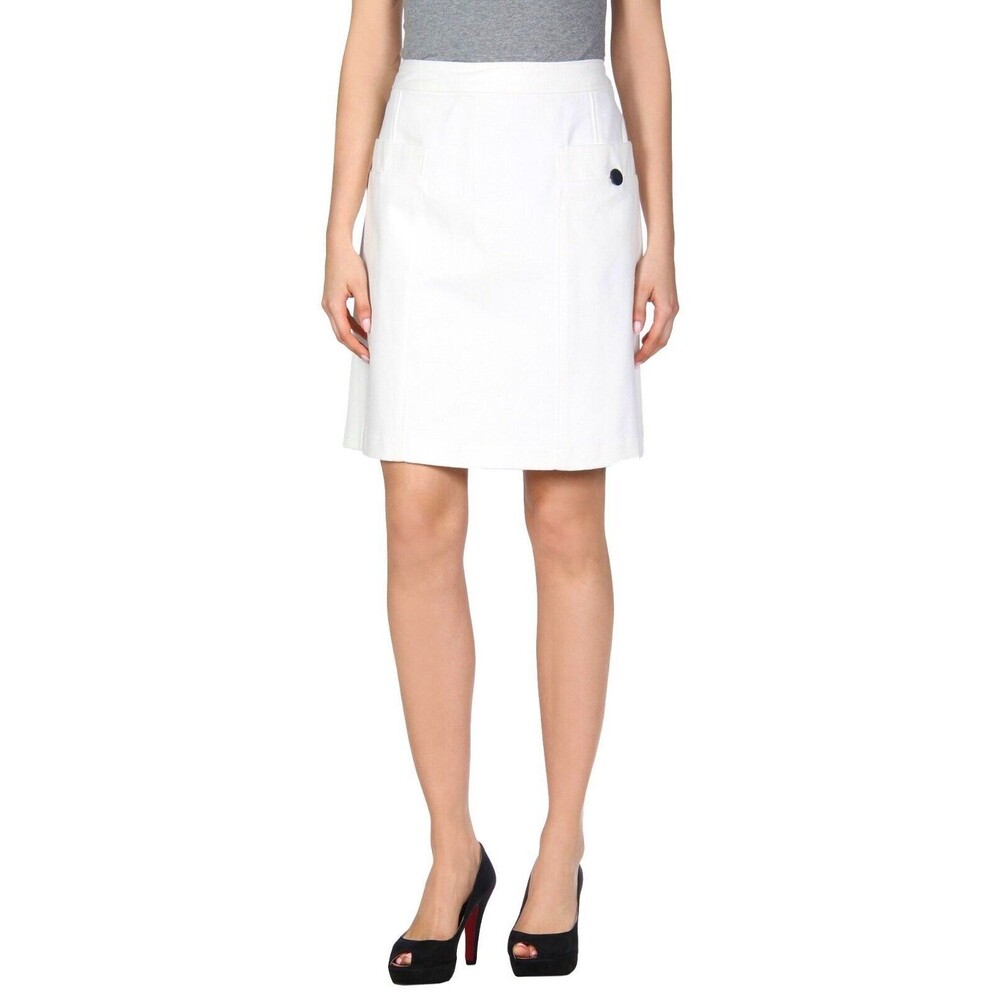 A.P.C. Jupe Portofino Midi Skirt Size XL (10) (42) White Denim